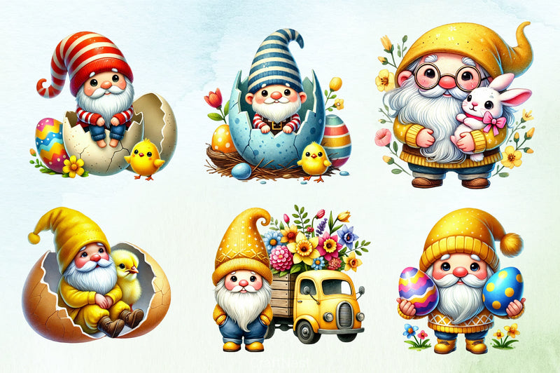Easter Gnomes Clipart Bundle - CraftNest - Digital Crafting and Art