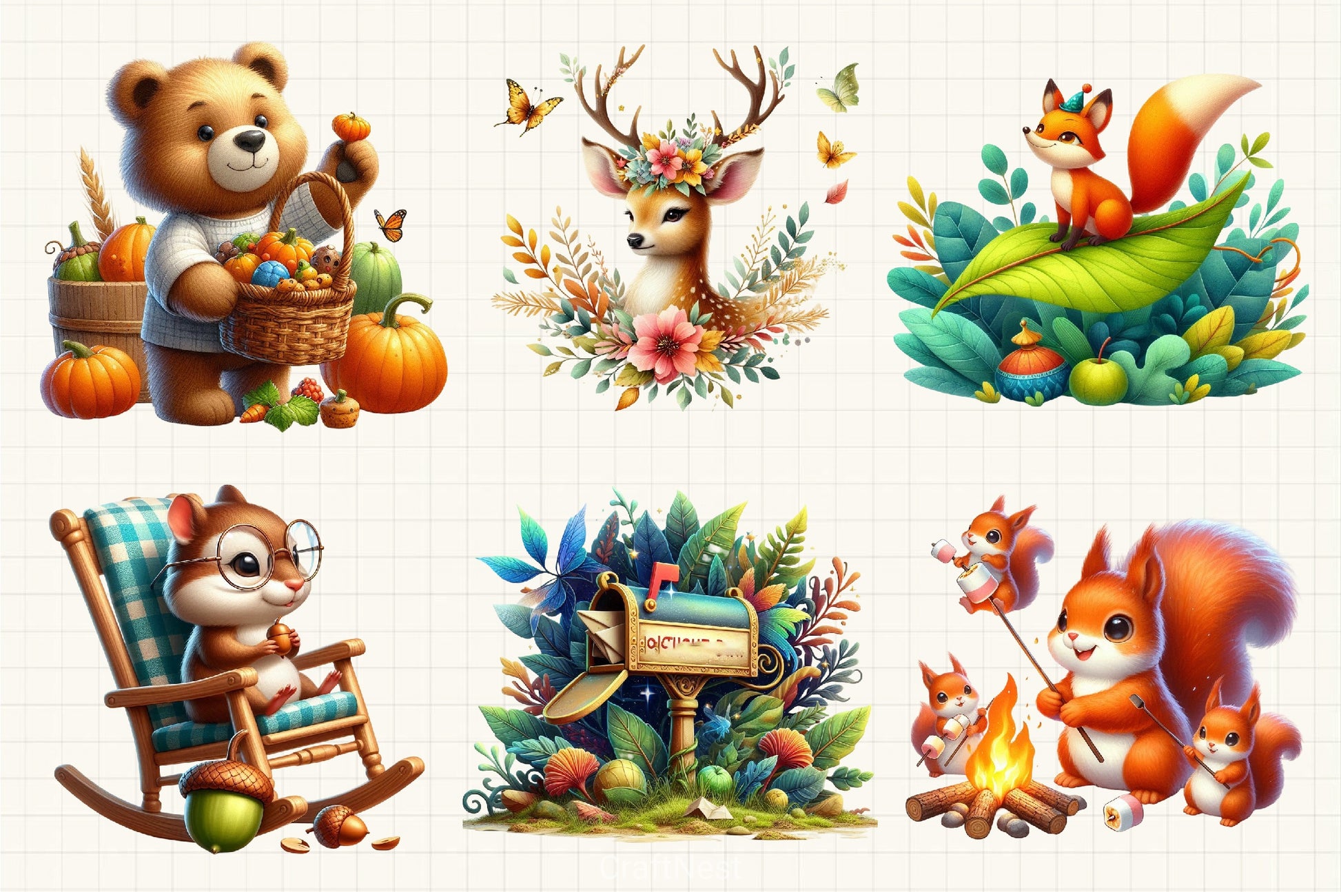 Whimsical Autumn Clipart Bundle - CraftNest - Digital Crafting and Art