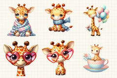 Cute Giraffe Clipart Bundle - CraftNest - Digital Crafting and Art