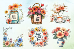 Floral Mother's Day Clipart Bundle 2 - CraftNest - Digital Crafting and Art
