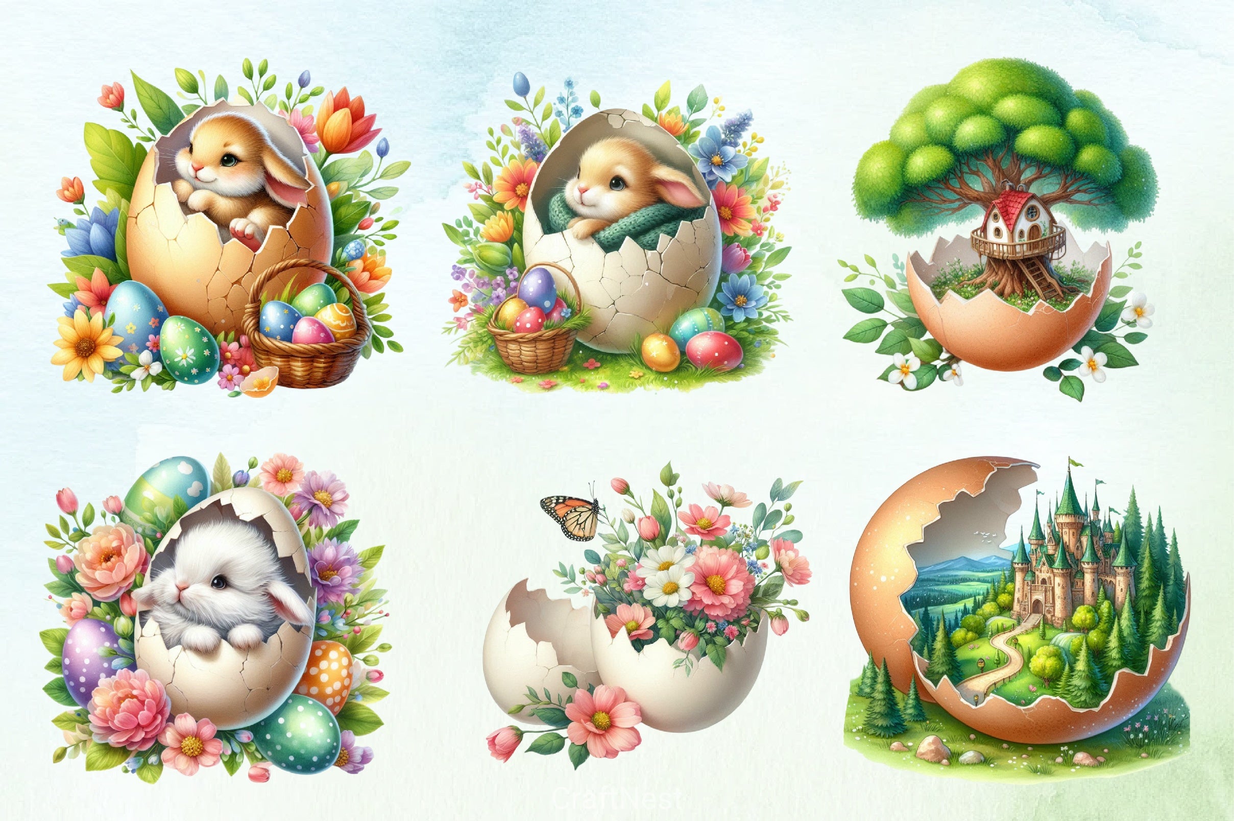 Spring Egg Clipart Bundle - CraftNest - Digital Crafting and Art