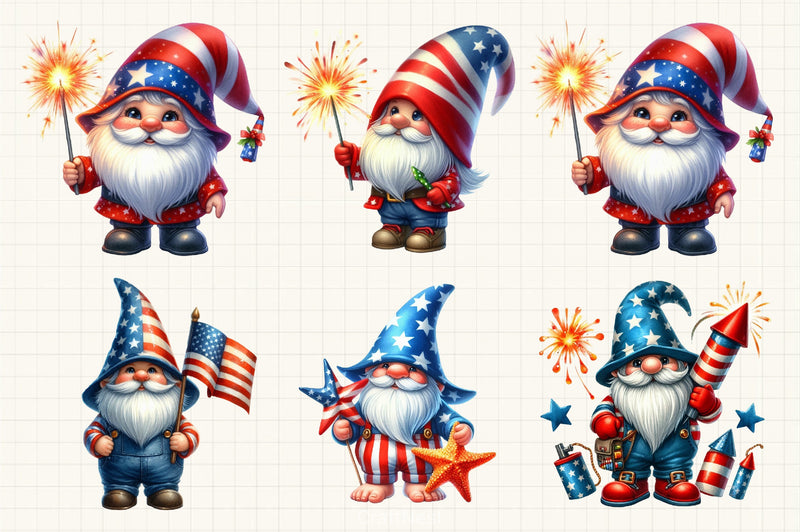 Patriotic Gnome Clipart Bundle 2 - CraftNest - Digital Crafting and Art