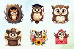 Funny Owl Peeking Clipart Bundle - CraftNest - Digital Crafting and Art