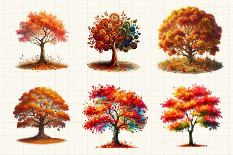 Autumn Tree Clipart Bundle - CraftNest - Digital Crafting and Art