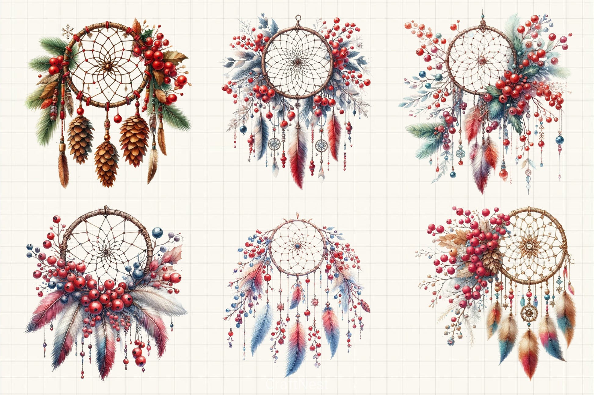 Christmas Dream Catcher Clipart Bundle - CraftNest - Digital Crafting and Art