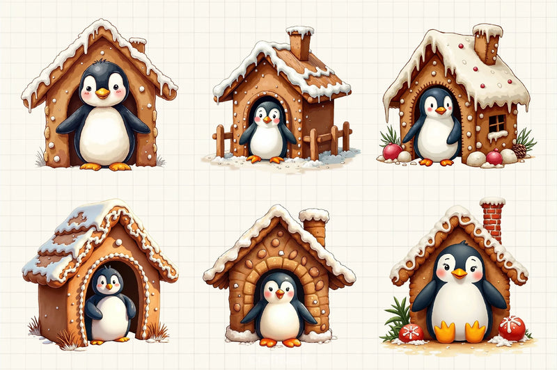 Christmas Penguin Clipart Bundle 1 - CraftNest - Digital Crafting and Art