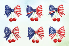 4th of July Cherry Bow Clipart Bundle 3 - CraftNest - Digital Crafting and Art