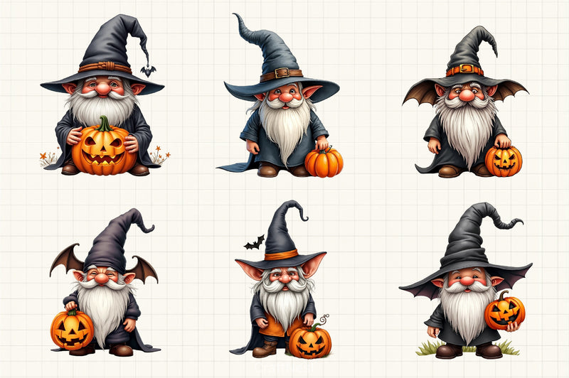 Halloween Gnome Clipart Bundle 2 - CraftNest - Digital Crafting and Art