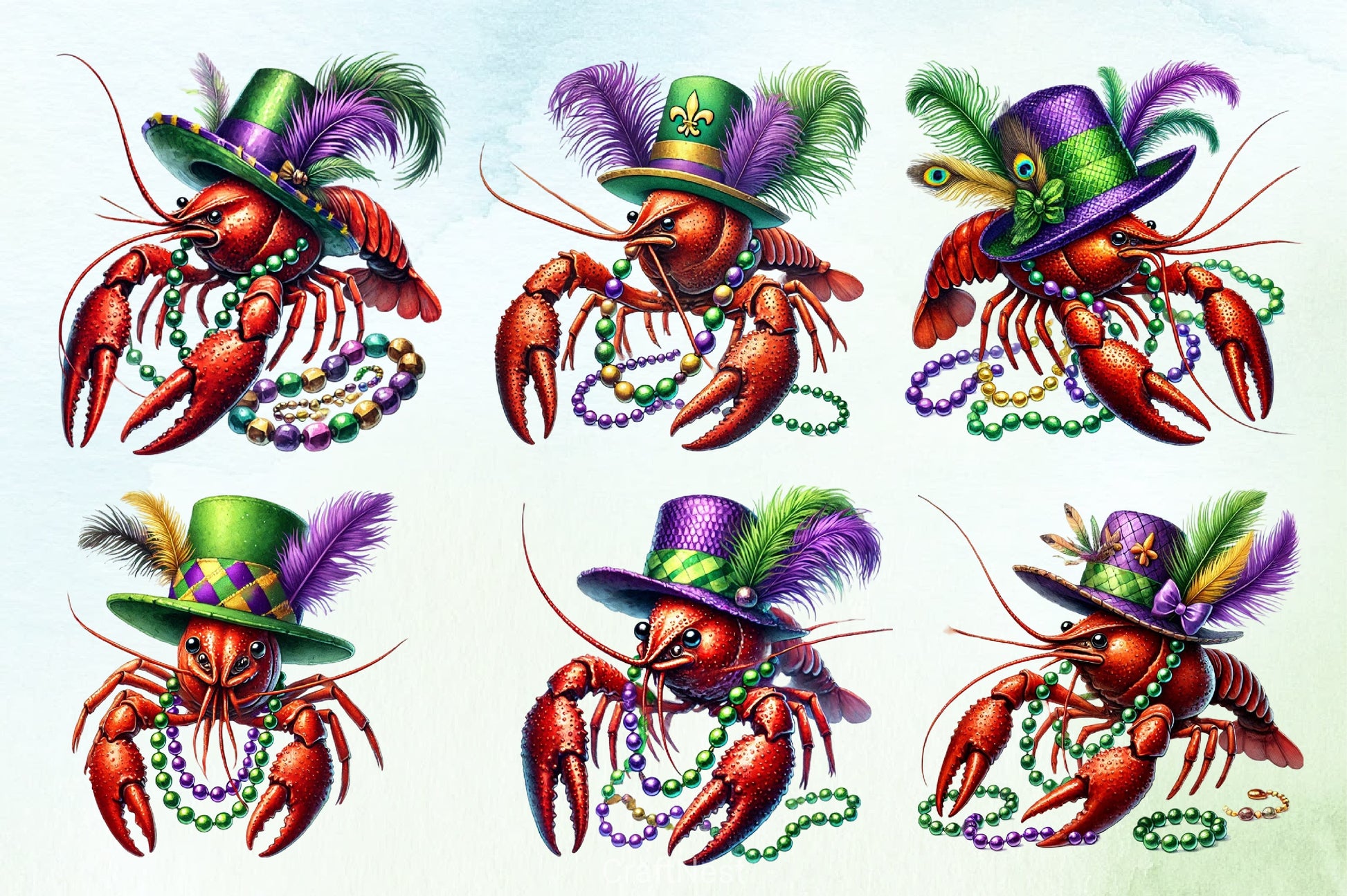Mardi Gras Crawfish Clipart Bundle - CraftNest - Digital Crafting and Art