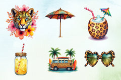 Leopard Print Summer Clipart Bundle 1 - CraftNest - Digital Crafting and Art