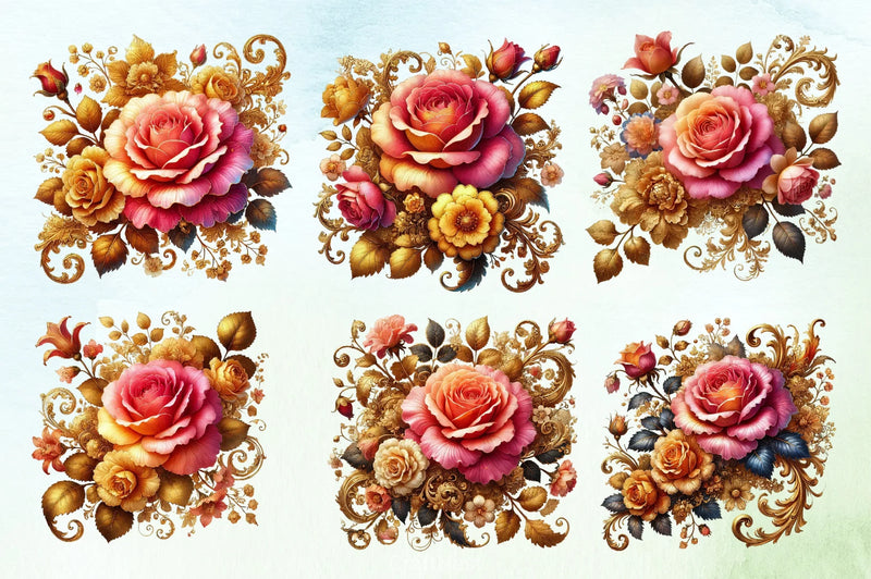 Spring Rose Flower Clipart Bundle 1 - CraftNest - Digital Crafting and Art