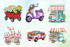 Transportation Spring Clipart Bundle - CraftNest - Digital Crafting and Art