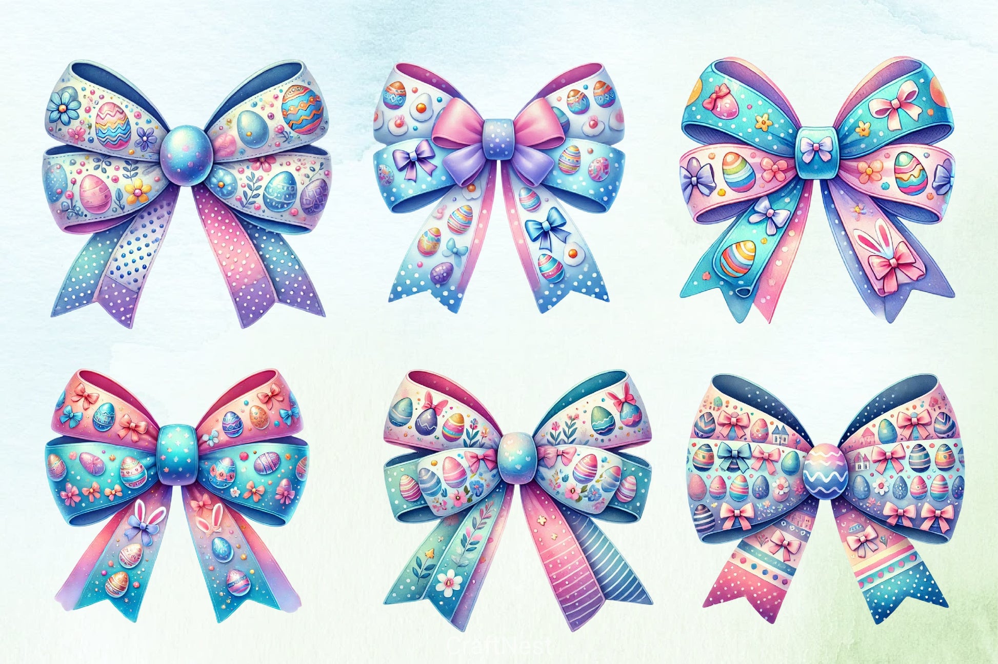 Easter Bow Clipart Bundle 3 - CraftNest - Digital Crafting and Art