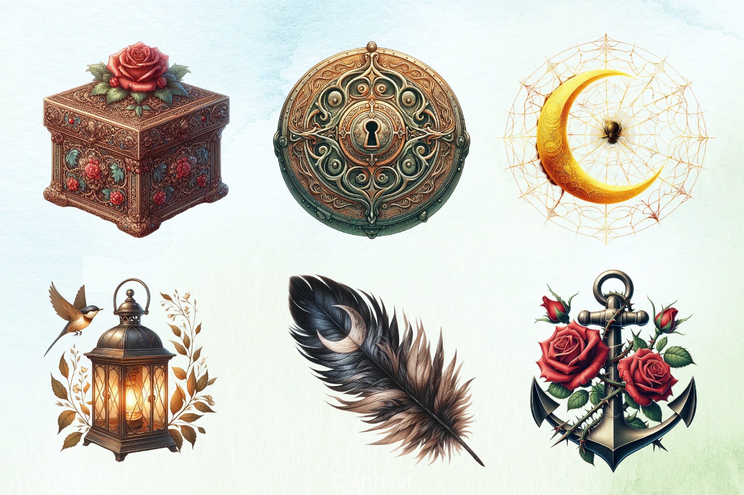 Gothic Summer Clipart Bundle 5 - CraftNest - Digital Crafting and Art