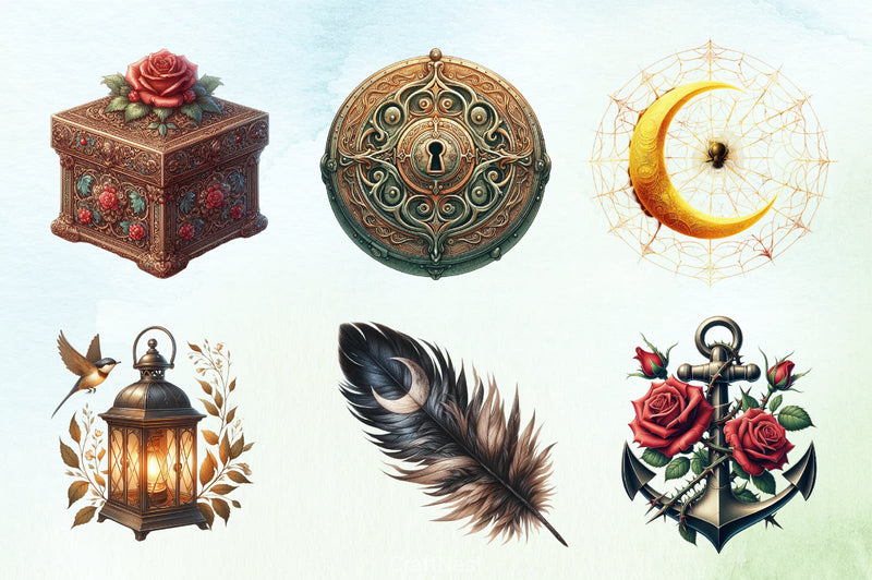 Gothic Summer Clipart Bundle 5 - CraftNest - Digital Crafting and Art