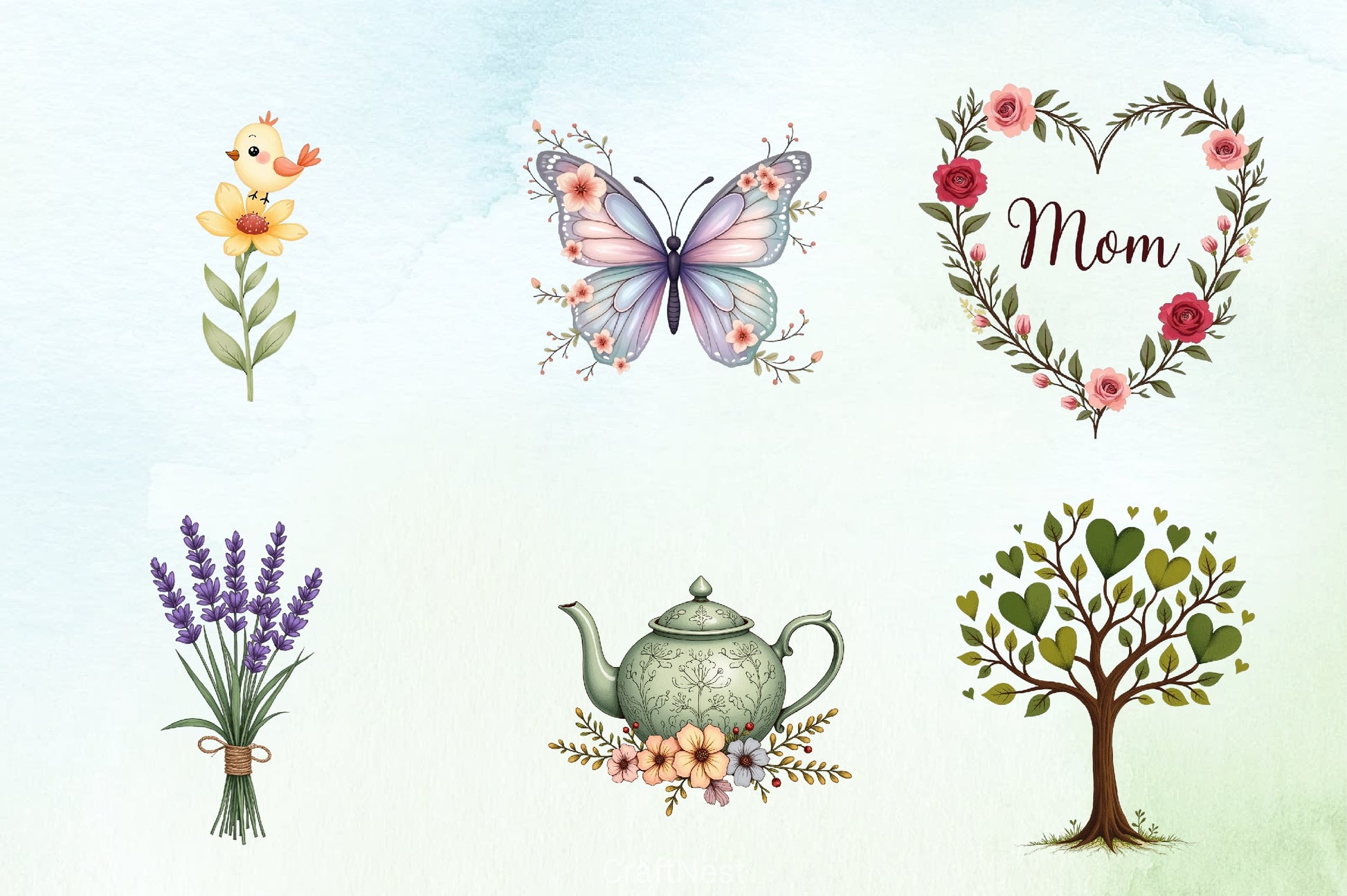 Hand Drawn Mother's Day Clipart Bundle - CraftNest - Digital Crafting and Art
