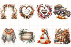 Autumn Wedding Clipart Bundle - CraftNest - Digital Crafting and Art
