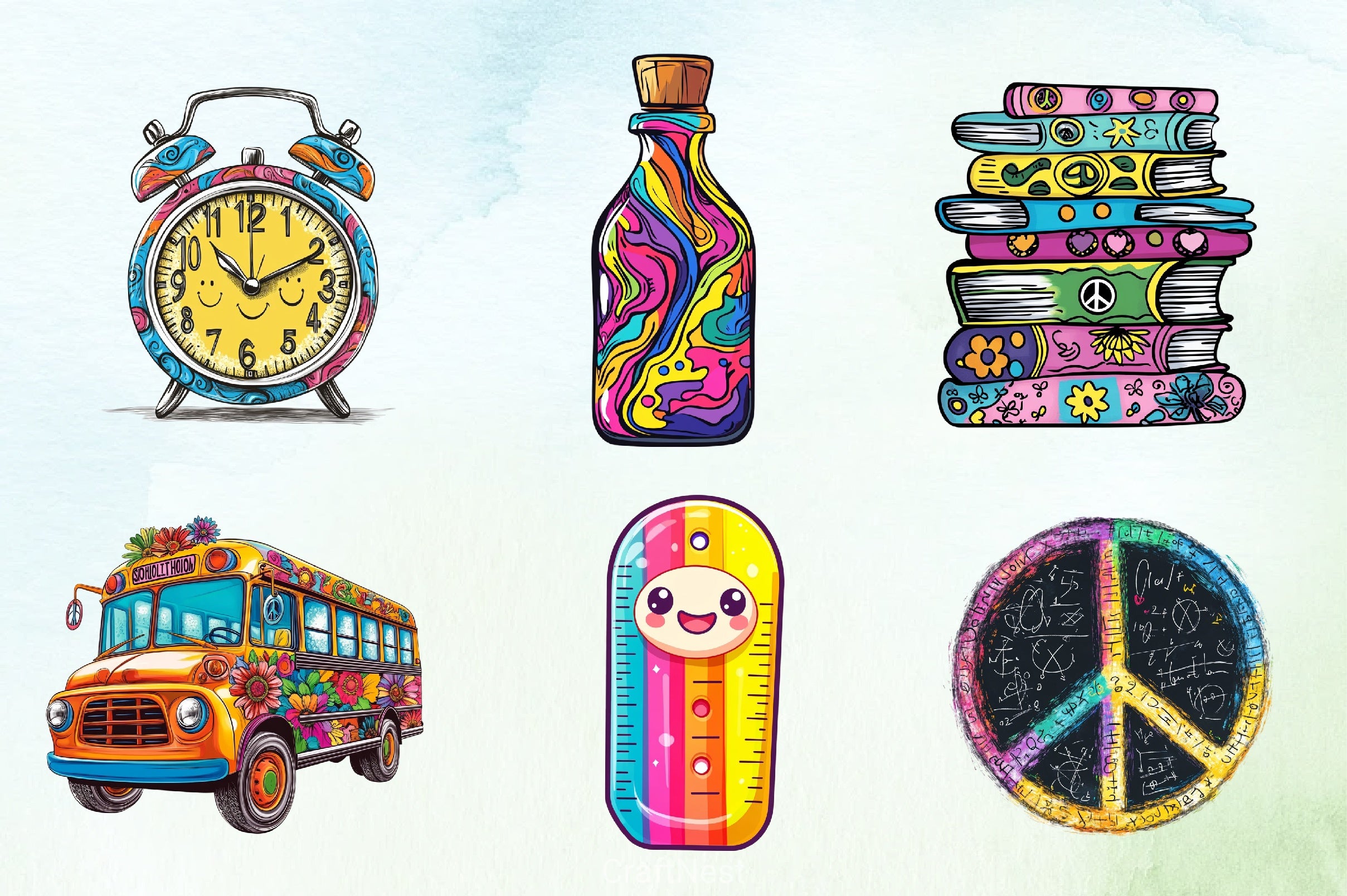 Groovy School Clipart Bundle 4 - CraftNest - Digital Crafting and Art