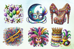 Glitter Mardi Gras Clipart Bundle - CraftNest - Digital Crafting and Art