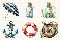 Nautical Summer Clipart Bundle - CraftNest - Digital Crafting and Art