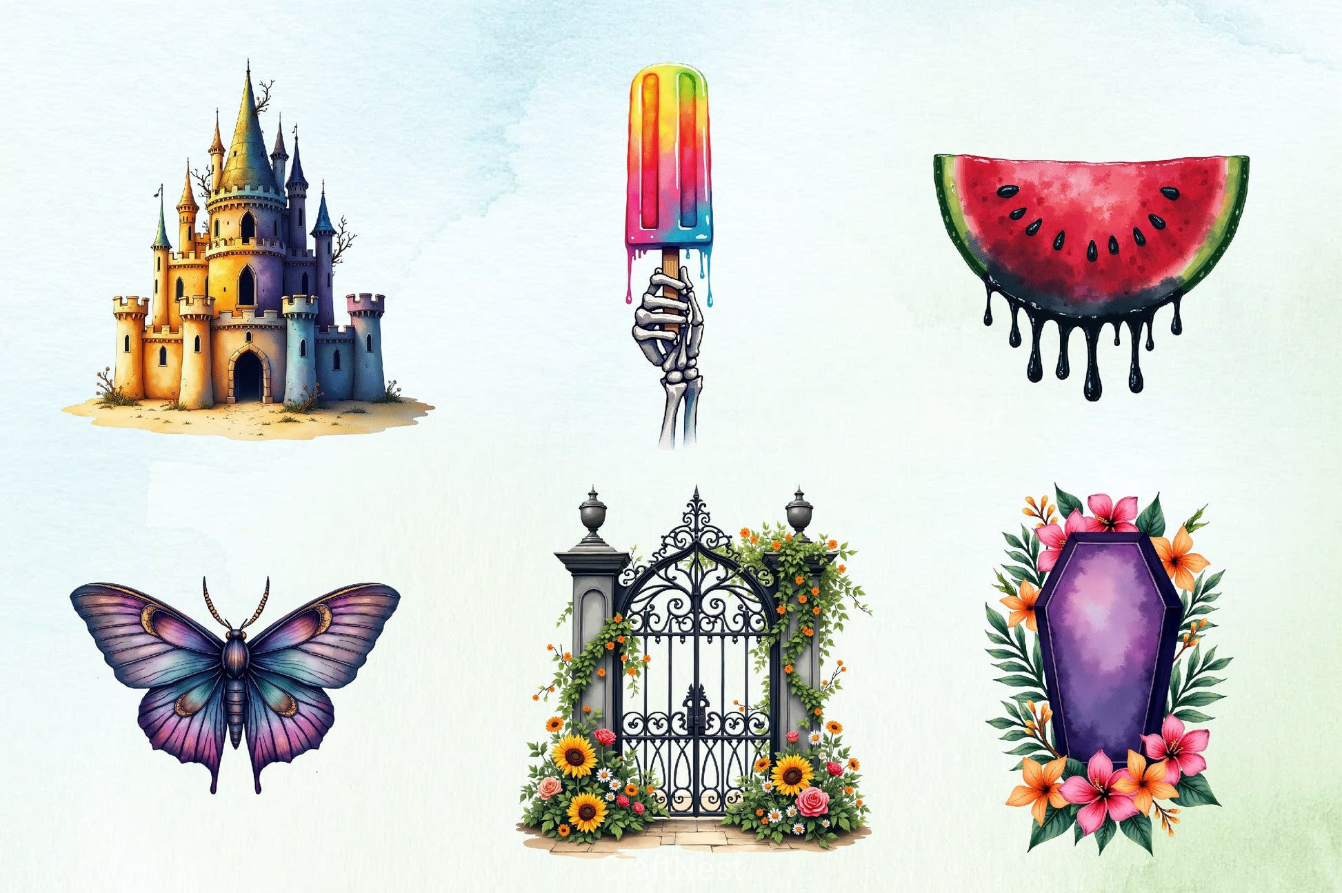 Gothic Summer Clipart Bundle 7 - CraftNest - Digital Crafting and Art