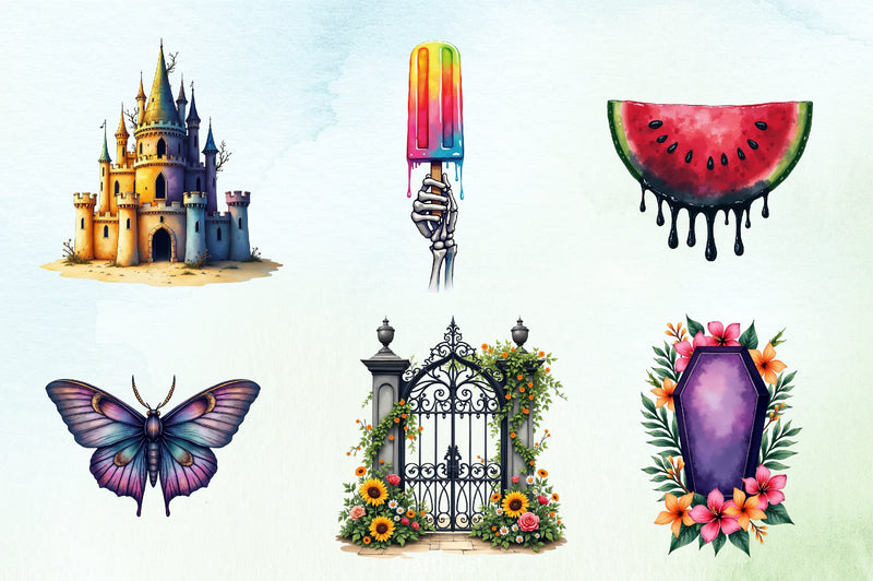 Gothic Summer Clipart Bundle 7 - CraftNest - Digital Crafting and Art