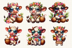 Hawaii Funny Cows Clipart Bundle - CraftNest - Digital Crafting and Art