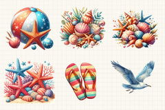 Coastal Summer Clipart Bundle - CraftNest - Digital Crafting and Art