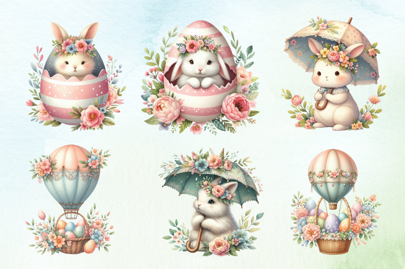 Cute Pink Easter Clipart Bundle 3 - CraftNest - Digital Crafting and Art