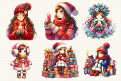 Christmas Winter Girl Clipart Bundle 2 - CraftNest - Digital Crafting and Art
