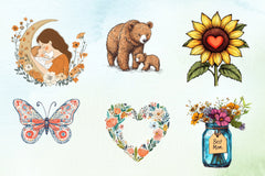 Boho Mother's Day Clipart Bundle - CraftNest - Digital Crafting and Art