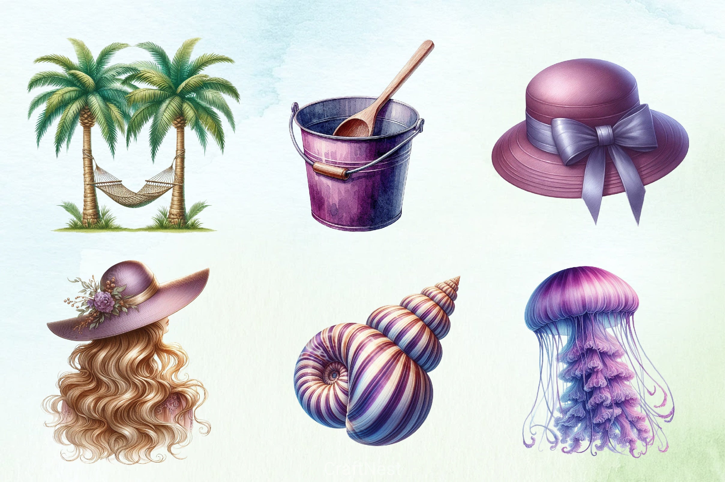 Purple Summer Clipart Bundle 6 - CraftNest - Digital Crafting and Art