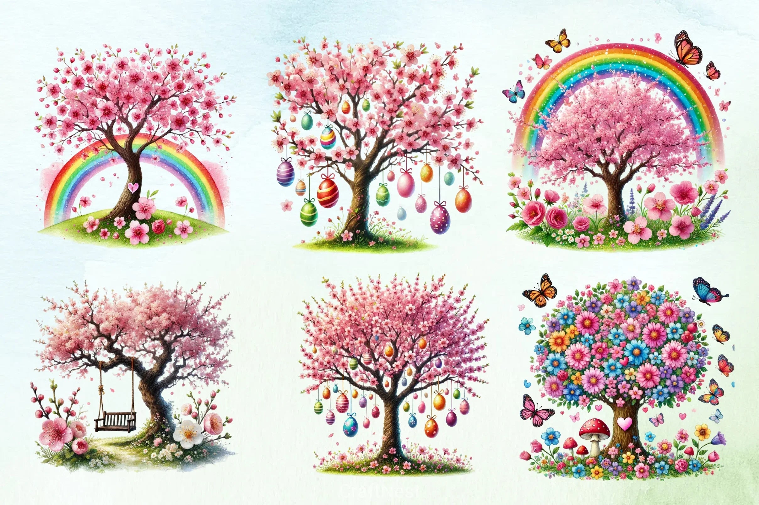 Spring Trees Clipart Bundle - CraftNest - Digital Crafting and Art