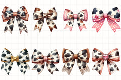 Cow Print Bow Clipart Bundle - CraftNest - Digital Crafting and Art