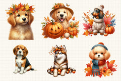 Autumn Dog Clipart Bundle - CraftNest - Digital Crafting and Art
