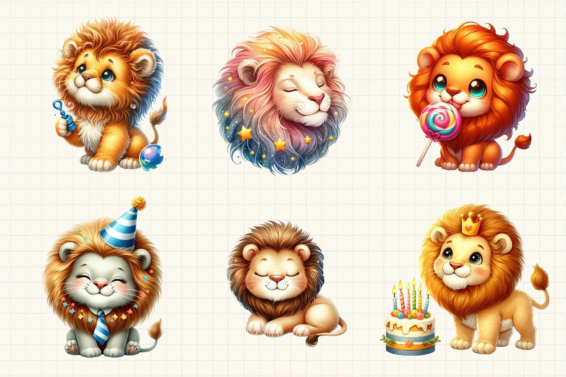 Cute Lion Clipart Bundle 2 - CraftNest - Digital Crafting and Art