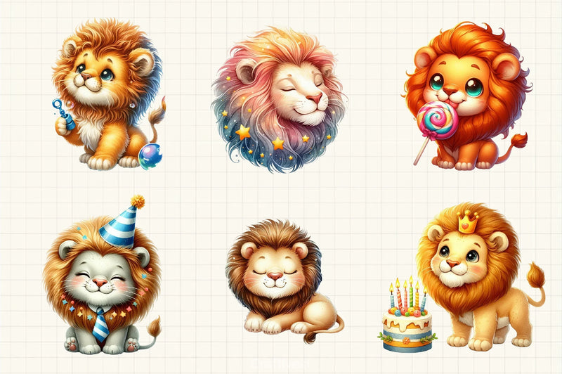 Cute Lion Clipart Bundle 2 - CraftNest - Digital Crafting and Art