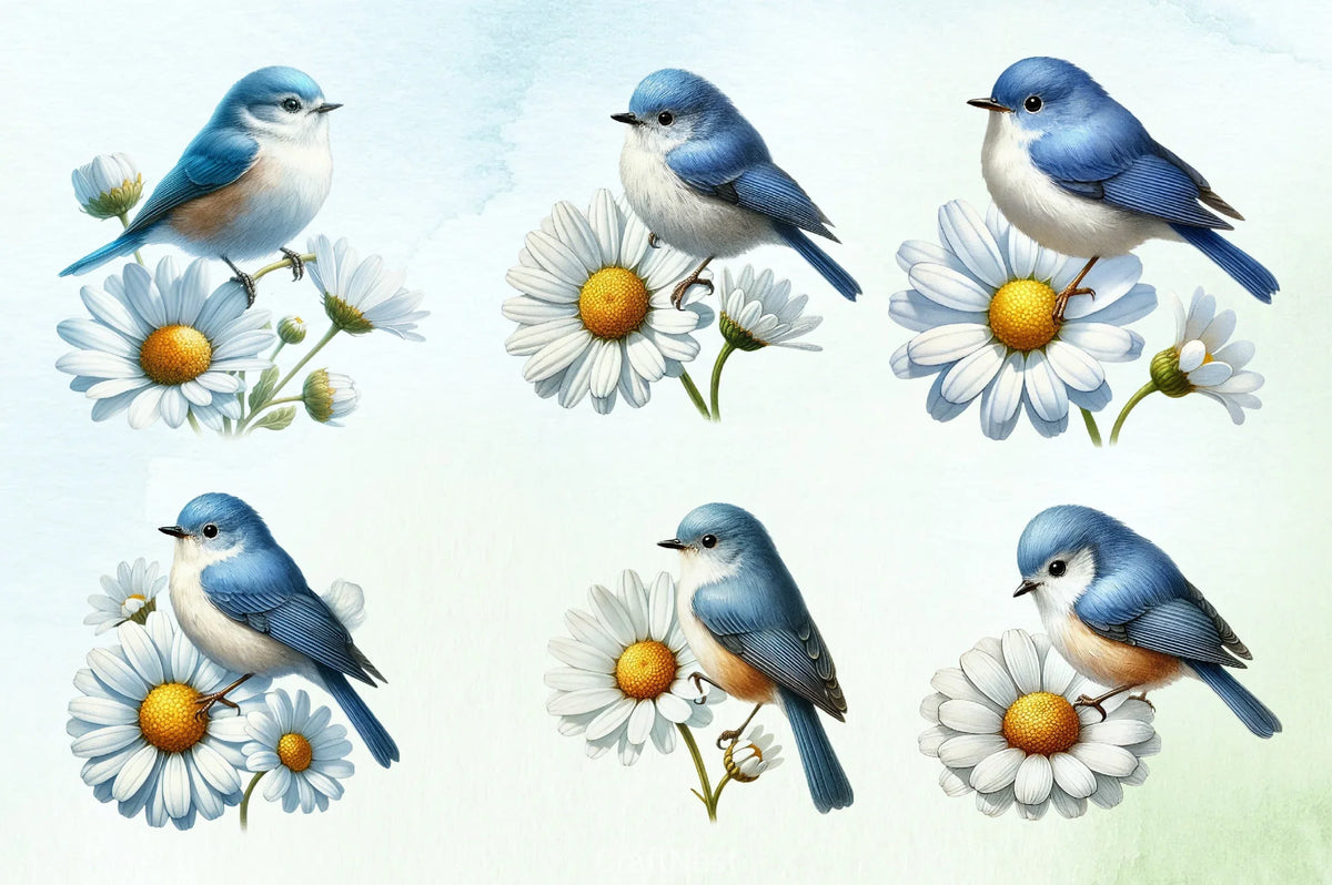 Spring Pcs Bluebird Spring Bluebird Clipart Bundle