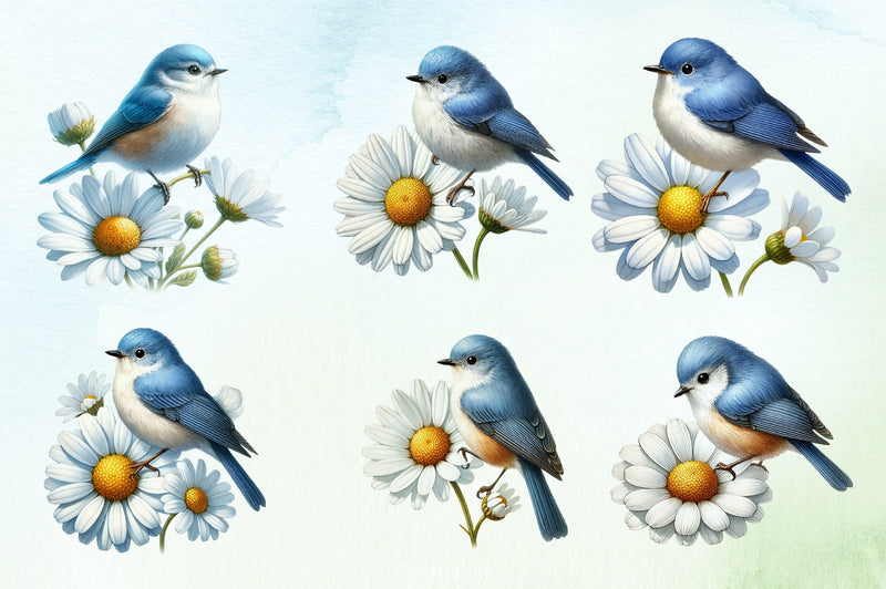 Spring Bluebird Clipart Bundle - CraftNest - Digital Crafting and Art