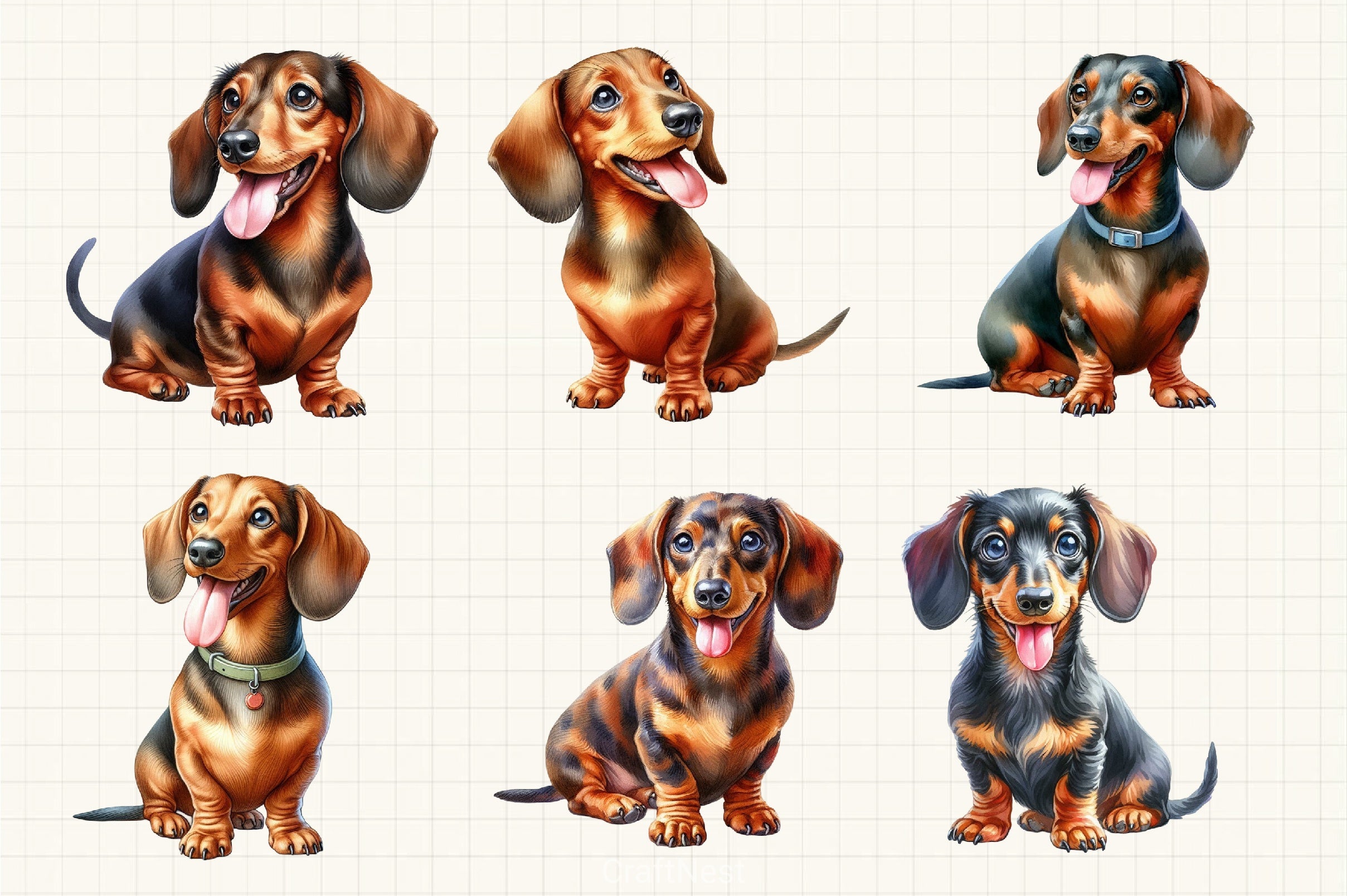 Dachshund Clipart Bundle - CraftNest - Digital Crafting and Art