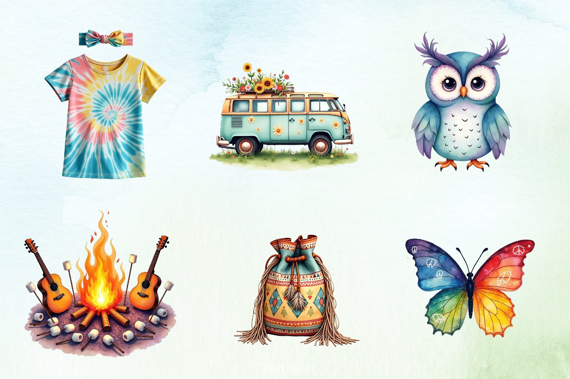 Hippie Clipart Bundle 5 - CraftNest - Digital Crafting and Art