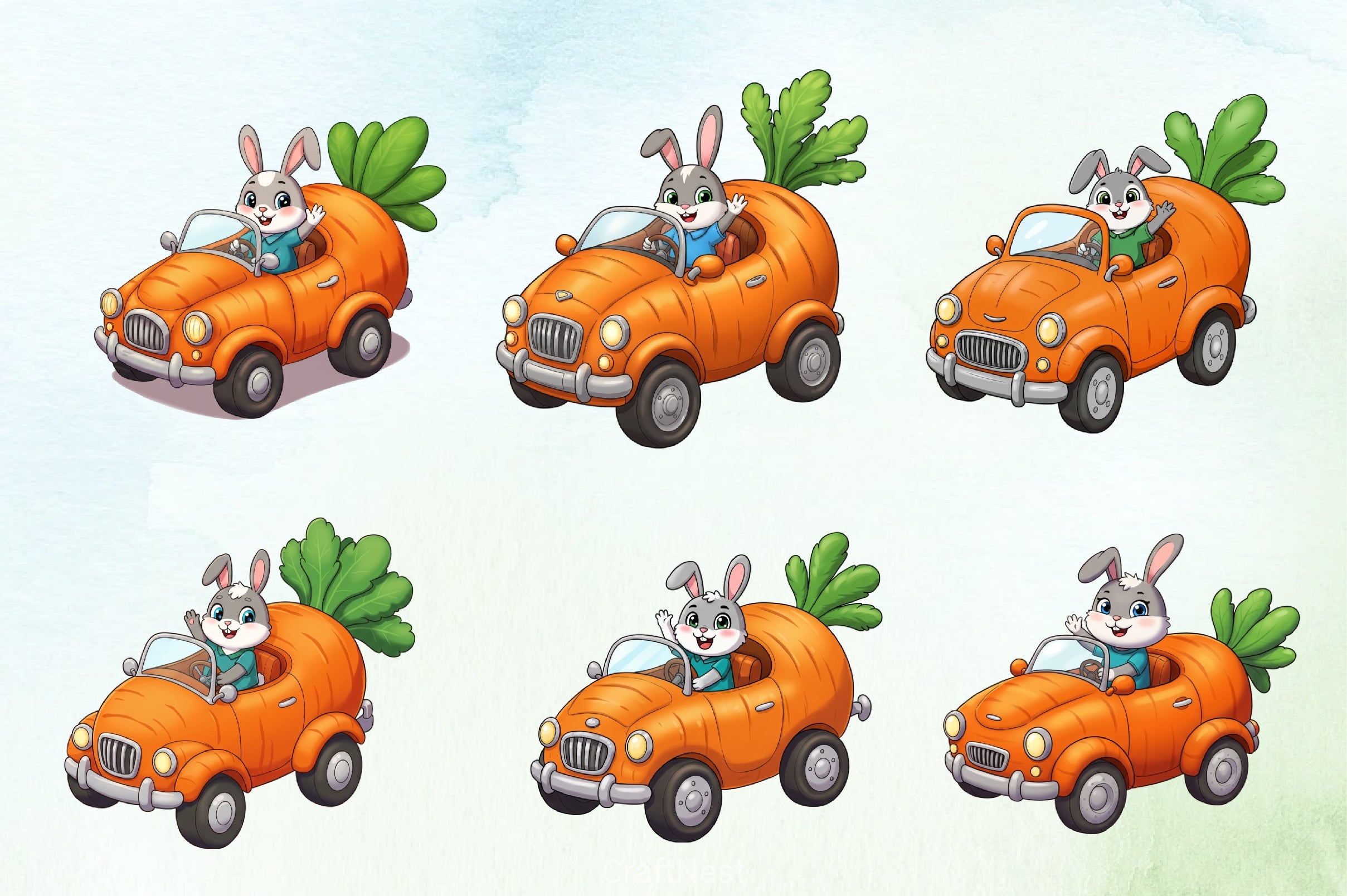 Easter Bunny Speedy Carrot Clipart Bundle - CraftNest - Digital Crafting and Art