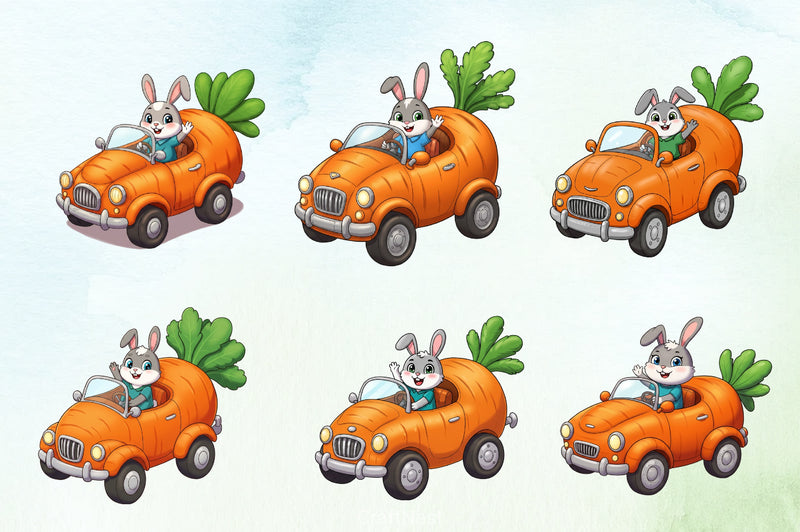 Easter Bunny Speedy Carrot Clipart Bundle - CraftNest - Digital Crafting and Art