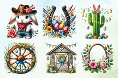 Western Easter Coquette Clipart Bundle - CraftNest - Digital Crafting and Art