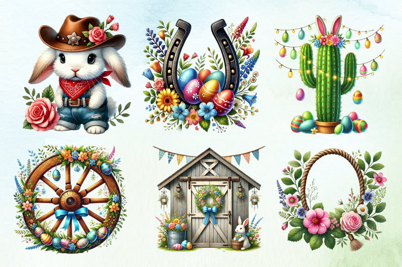 Western Easter Coquette Clipart Bundle - CraftNest - Digital Crafting and Art