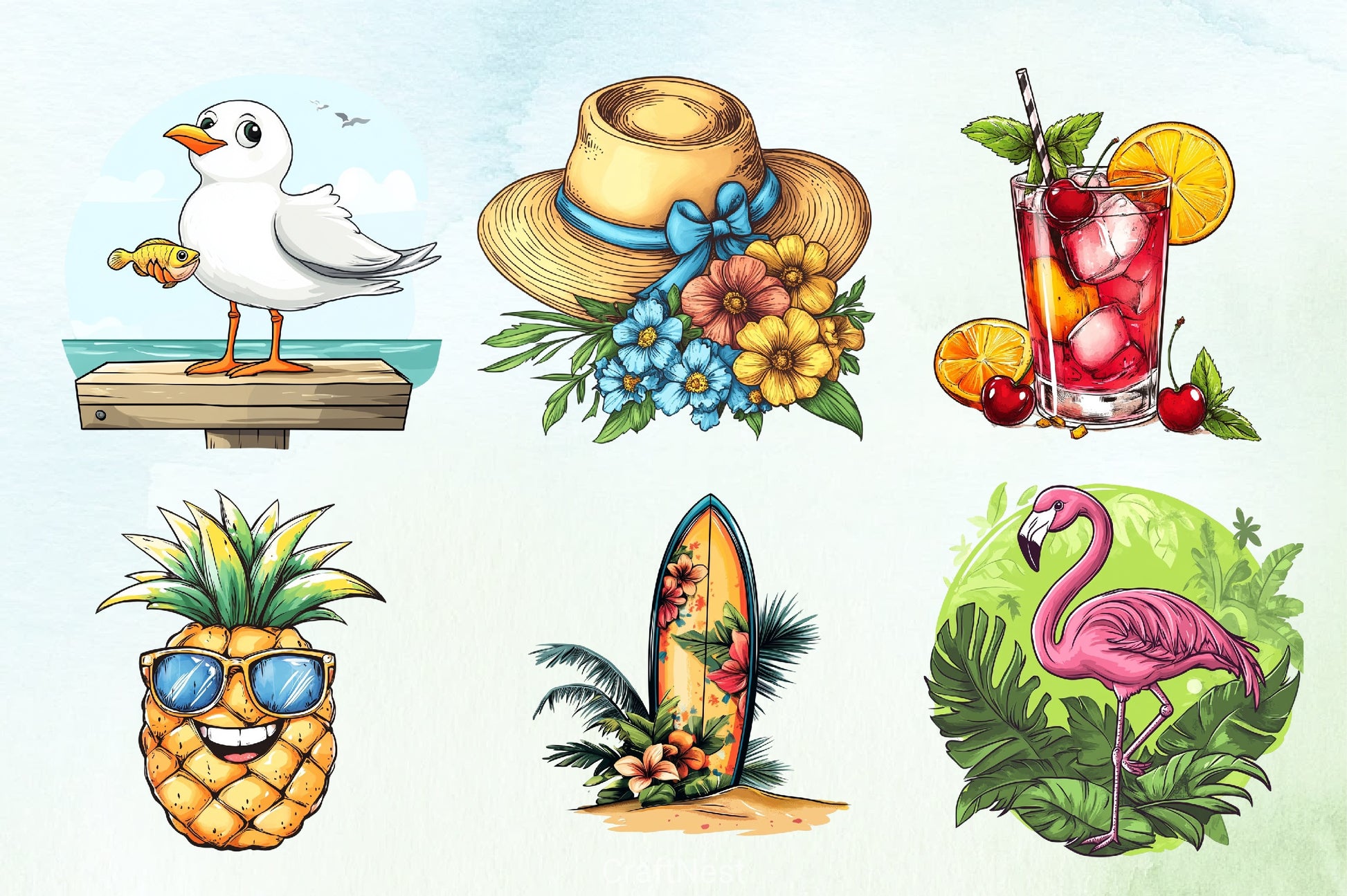 Happy Summer Clipart Bundle 4 - CraftNest - Digital Crafting and Art