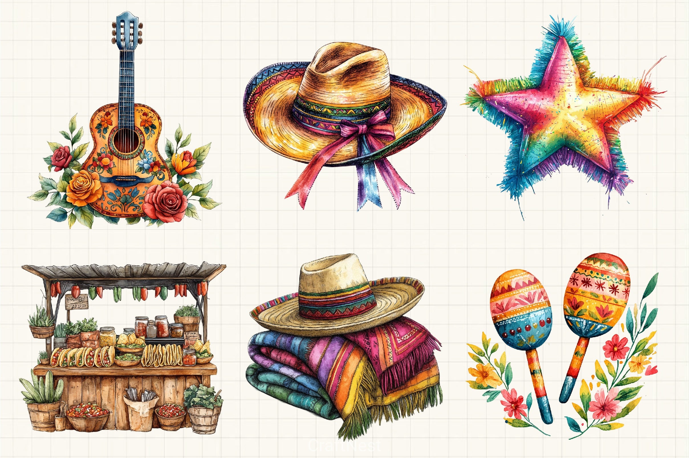 Mexican Festival Clipart Bundle - CraftNest - Digital Crafting and Art