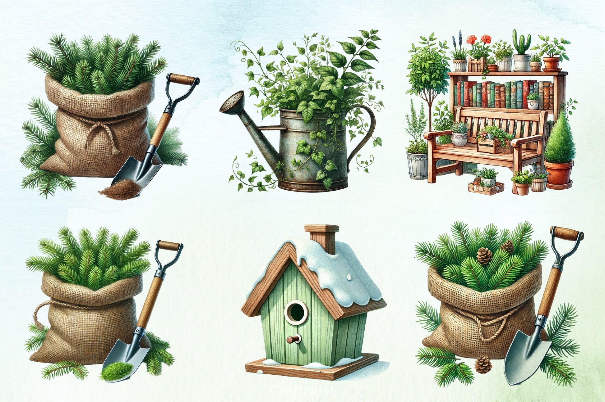 Winter Gardening Clipart Bundle 2 - CraftNest - Digital Crafting and Art