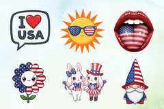 4th of July Stickers Clipart Bundle - CraftNest - Digital Crafting and Art