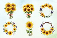 Spring Sunflower Clipart Bundle  4 - CraftNest - Digital Crafting and Art